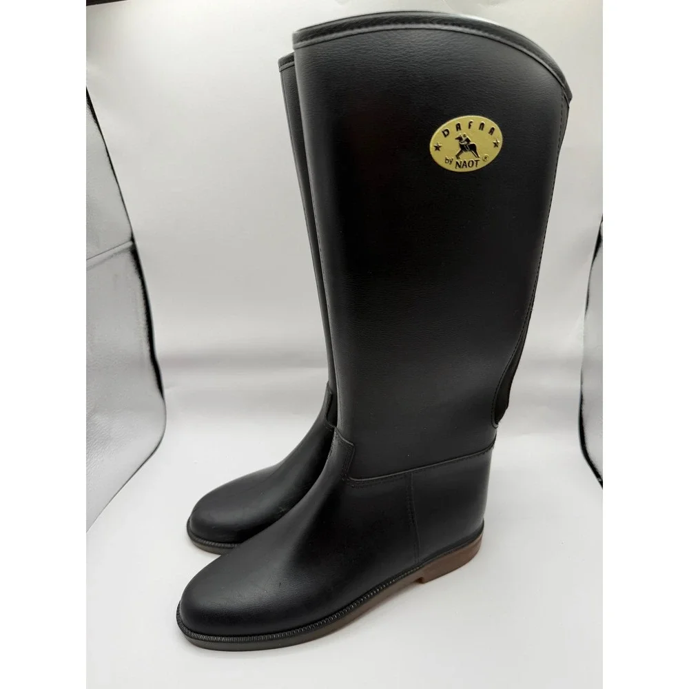 Dafna by Naot Riding Boots Women Size 9 Black Tall Rear Zip Equestrian Winner